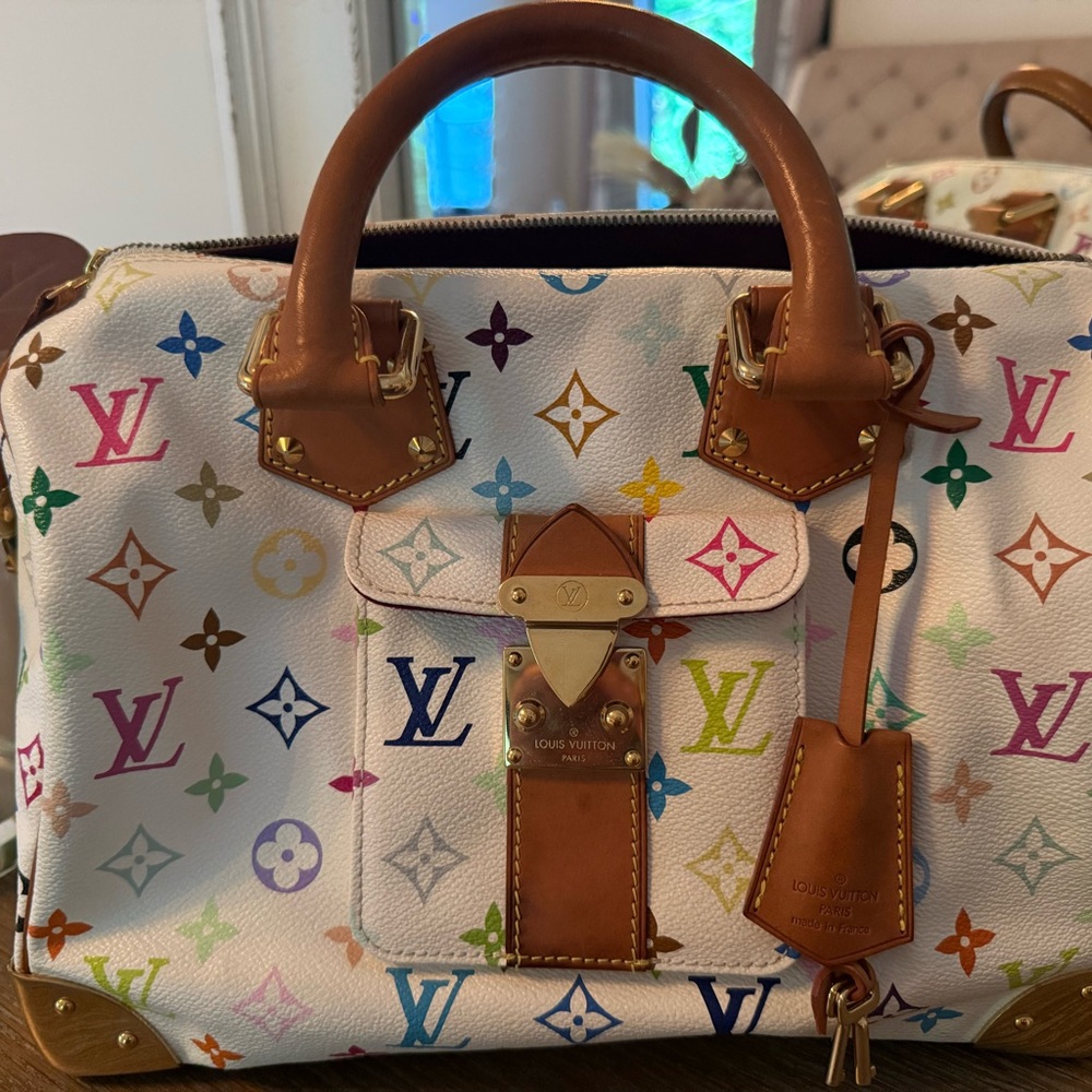 Louis Vuitton White Multicolor 30 speedy